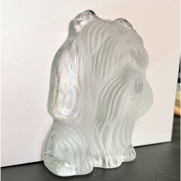 Viking Glass Maltese Dog Paperweight Satin Crystal Figurine Holiday B-day Gift - Picture 9 of 12
